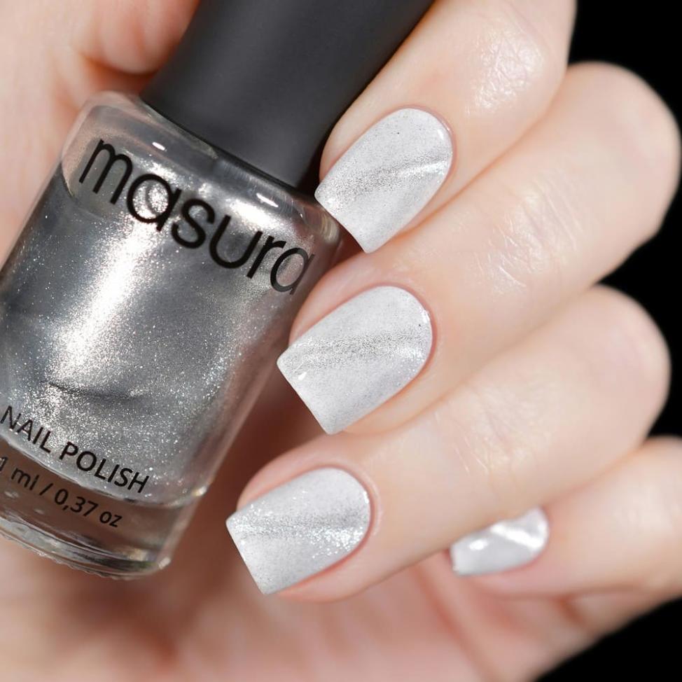 Магнитный лак для ногтей MASURA Белая Кошка, 11 мл - превью